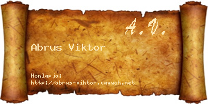 Abrus Viktor névjegykártya